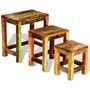 Voir la diapositive 2 : VIDAXL Table gigogne 3 pcs vintage Bois de recuperation