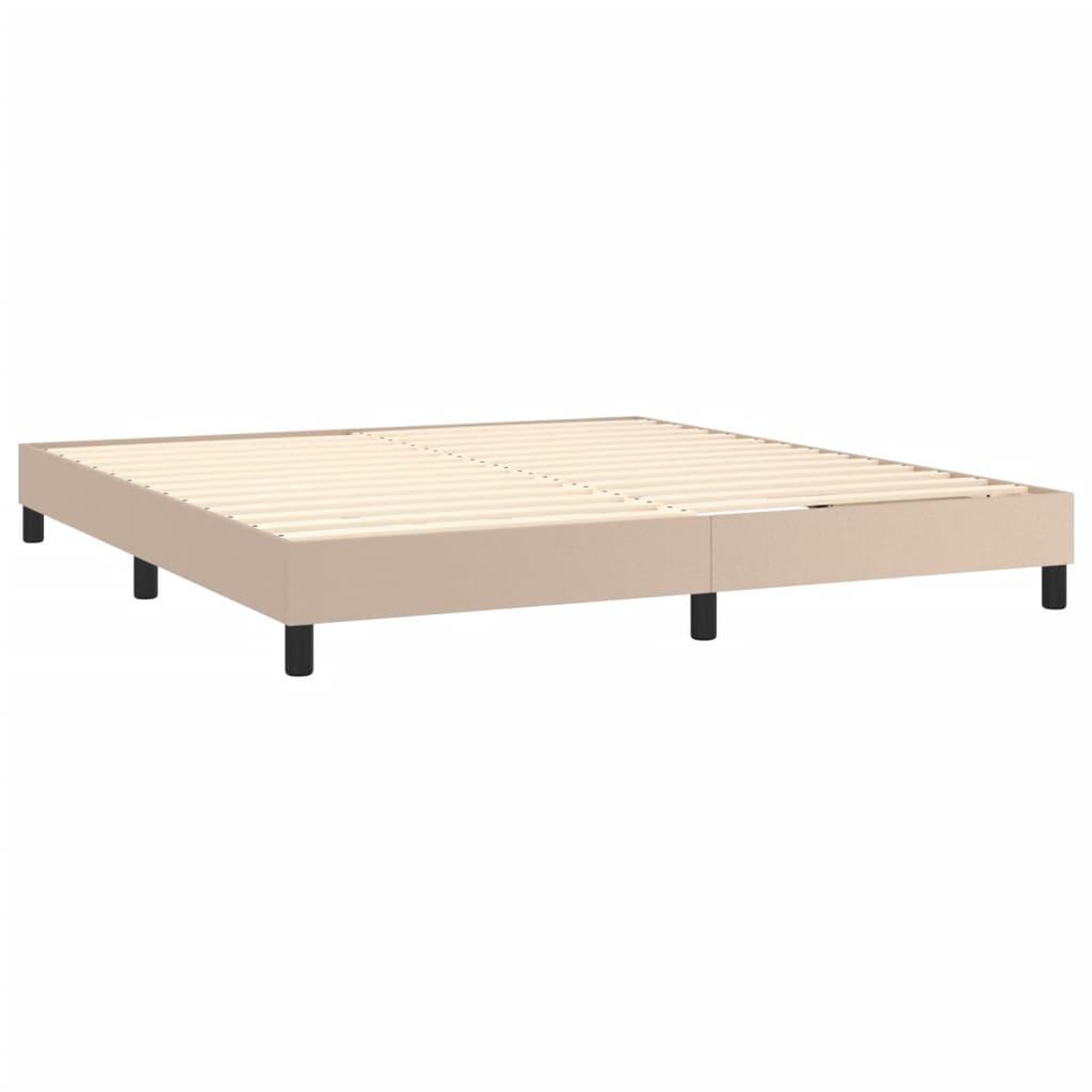 Voir la diapositive 4 : VIDAXL Cadre de lit sans matelas cappuccino 160x200 cm similicuir