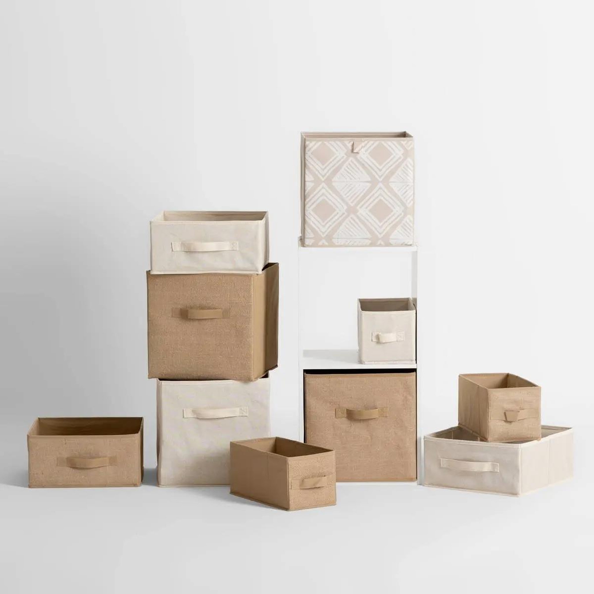 Voir la diapositive 2 : FIVE Boîte de rangement pliable  jute  31x31cm naturel