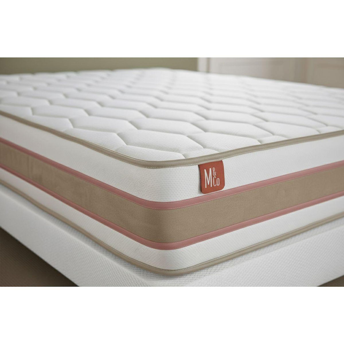 MARMOTTES&CO Pack prêt à dormir matelas LE DÉLICAT 160x200 Ressorts ensachés et Mémoire de forme + double sommiers Blanc
