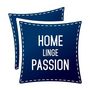 Voir la diapositive 3 : HOME LINGE PASSION Parure de lit microfibre - HOME LINGE PASSION - SHIZUOKA - Housse 240 x 260 cm + 2 taies d'oreiller 63 x 63 cm - Bleu