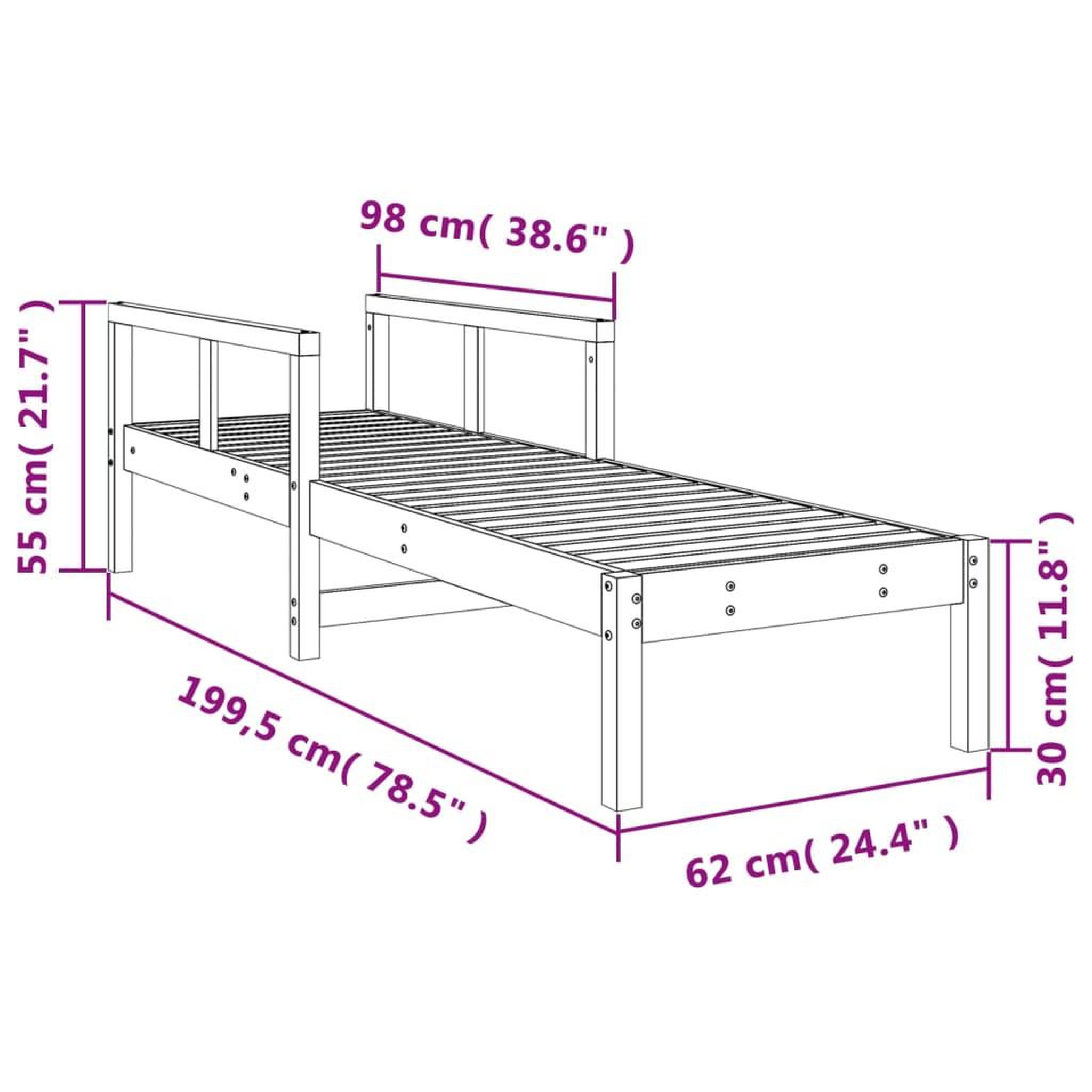 Voir la diapositive 6 : VIDAXL Chaise longue 199,5x62x55 cm bois massif de pin