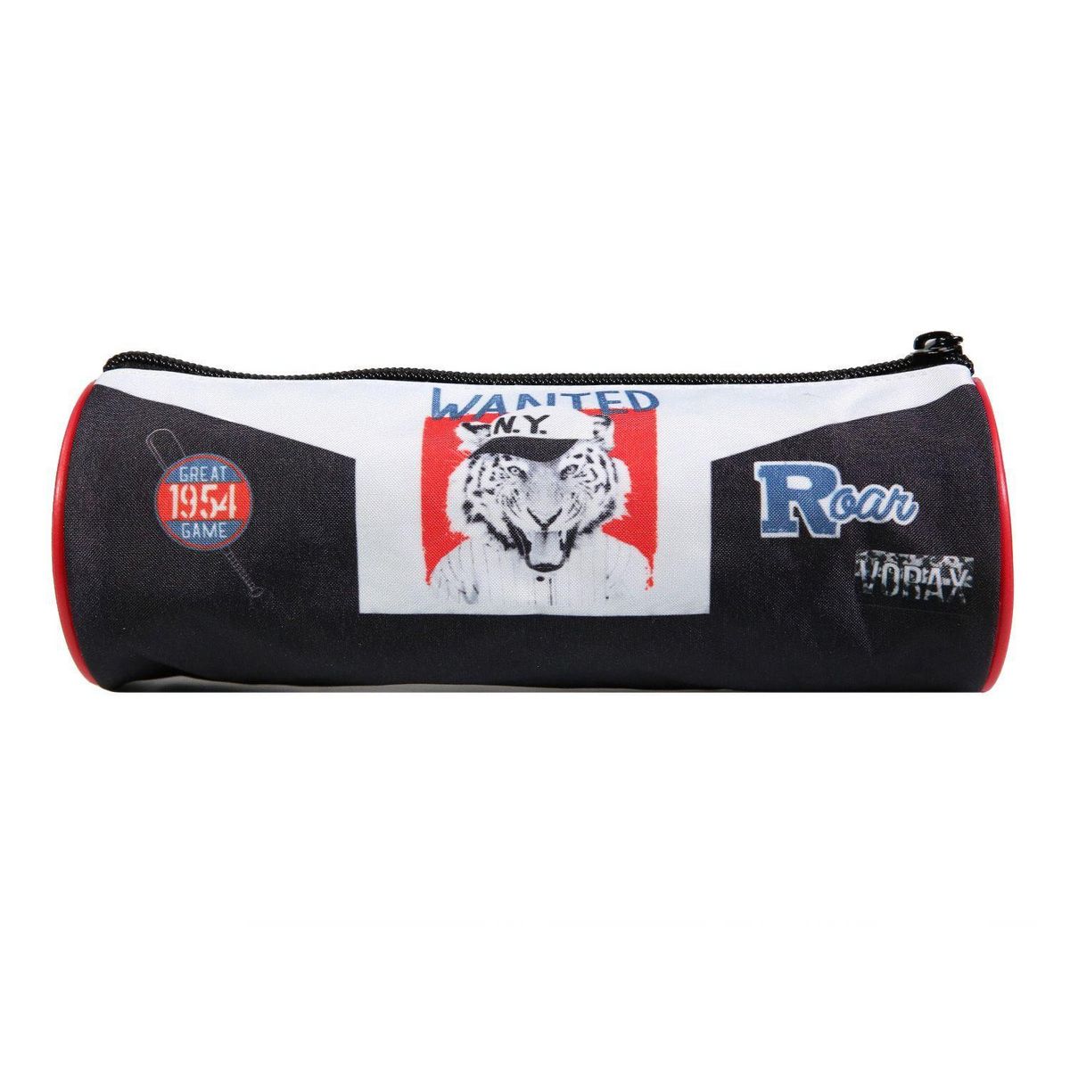 Bagtrotter BAGTROTTER Trousse scolaire ronde Vorax Noire Tigre
