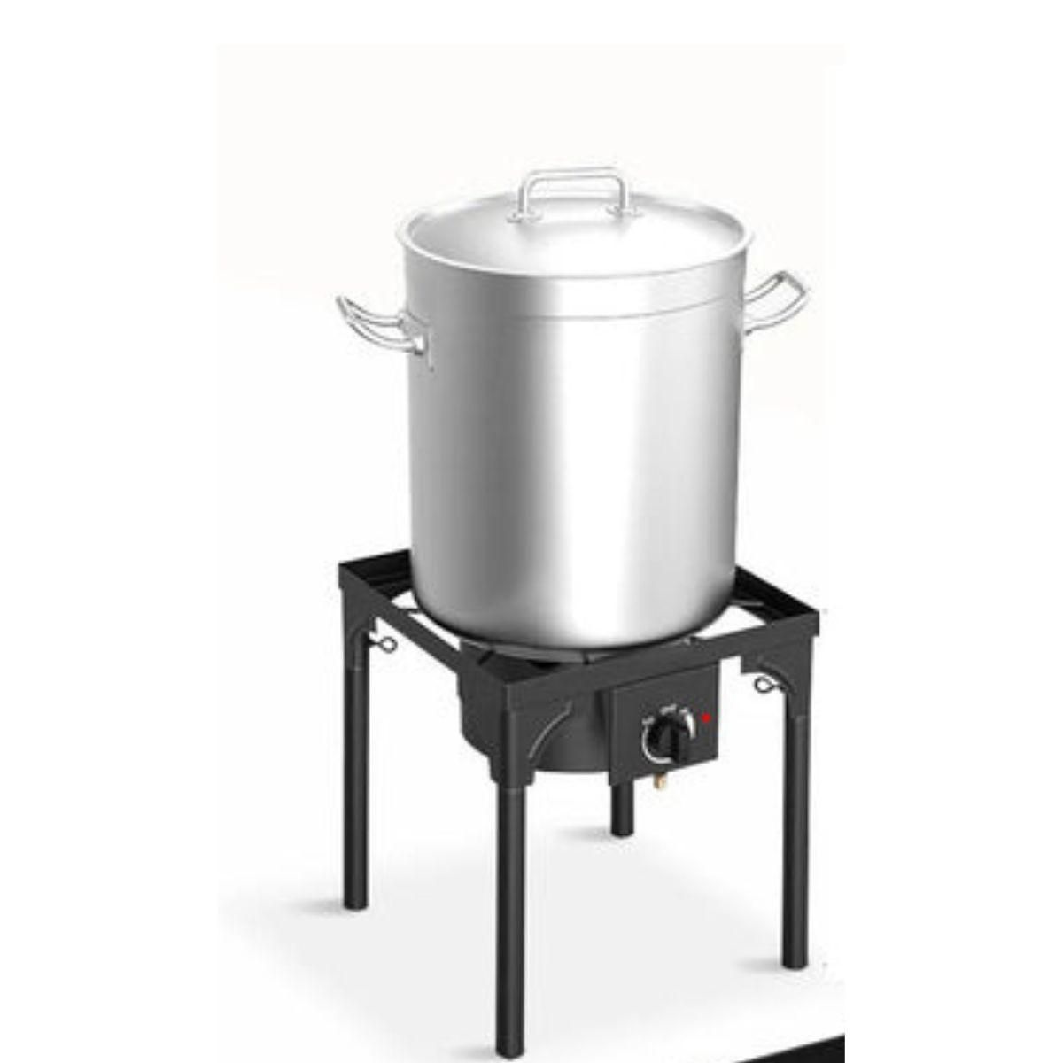 INTEC Réchaud Gaz 4 pieds 4.5KW Modulable 3 Hauteurs - Cuisine Extérieure Dimensions 40 x 40 x H78cm Allumage Piezo