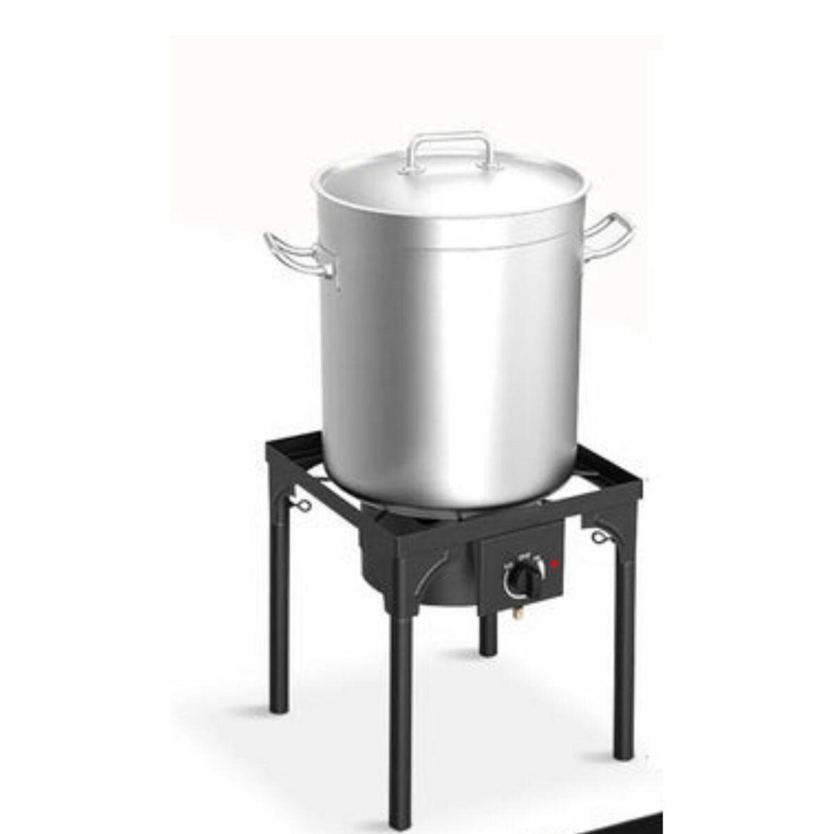 INTEC Réchaud Gaz 4 pieds 4.5KW Modulable 3 Hauteurs - Cuisine Extérieure Dimensions 40 x 40 x H78cm Allumage Piezo