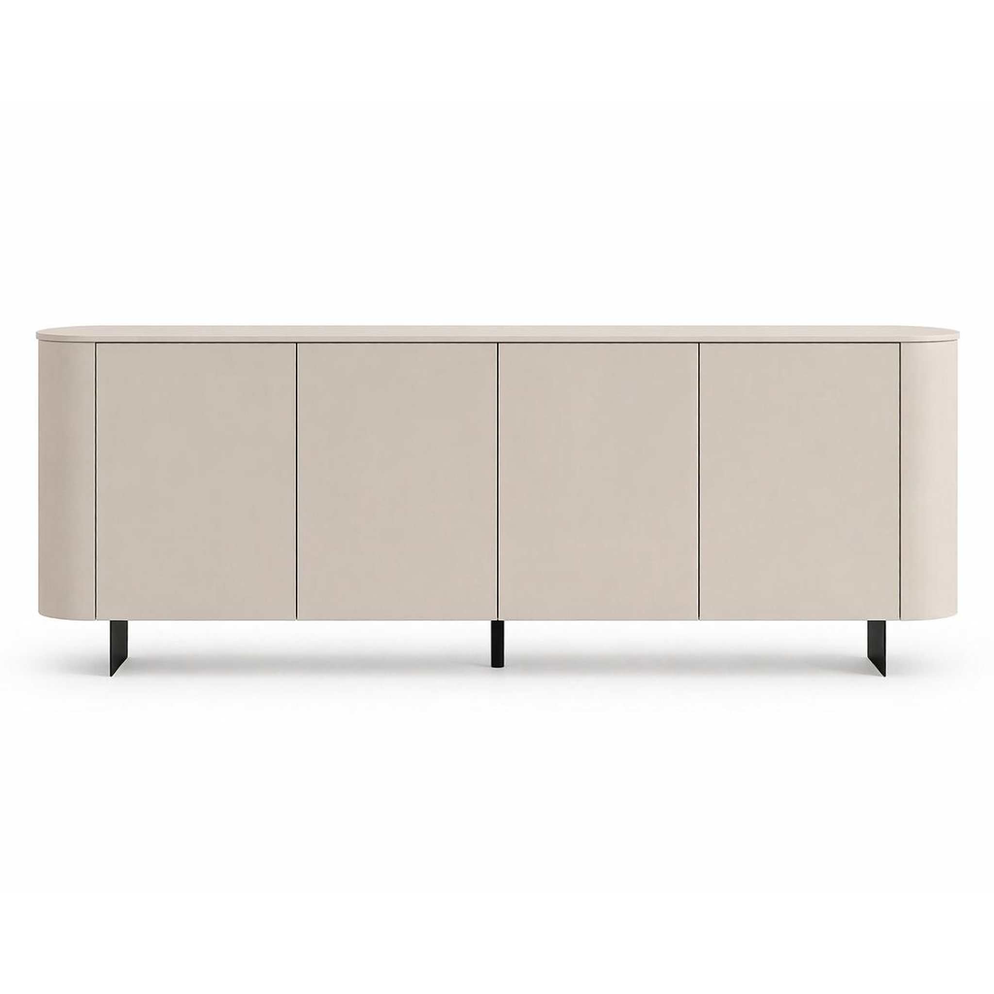 JLC KREATION Buffet bas beige cachemire 4 portes 230cm isabela