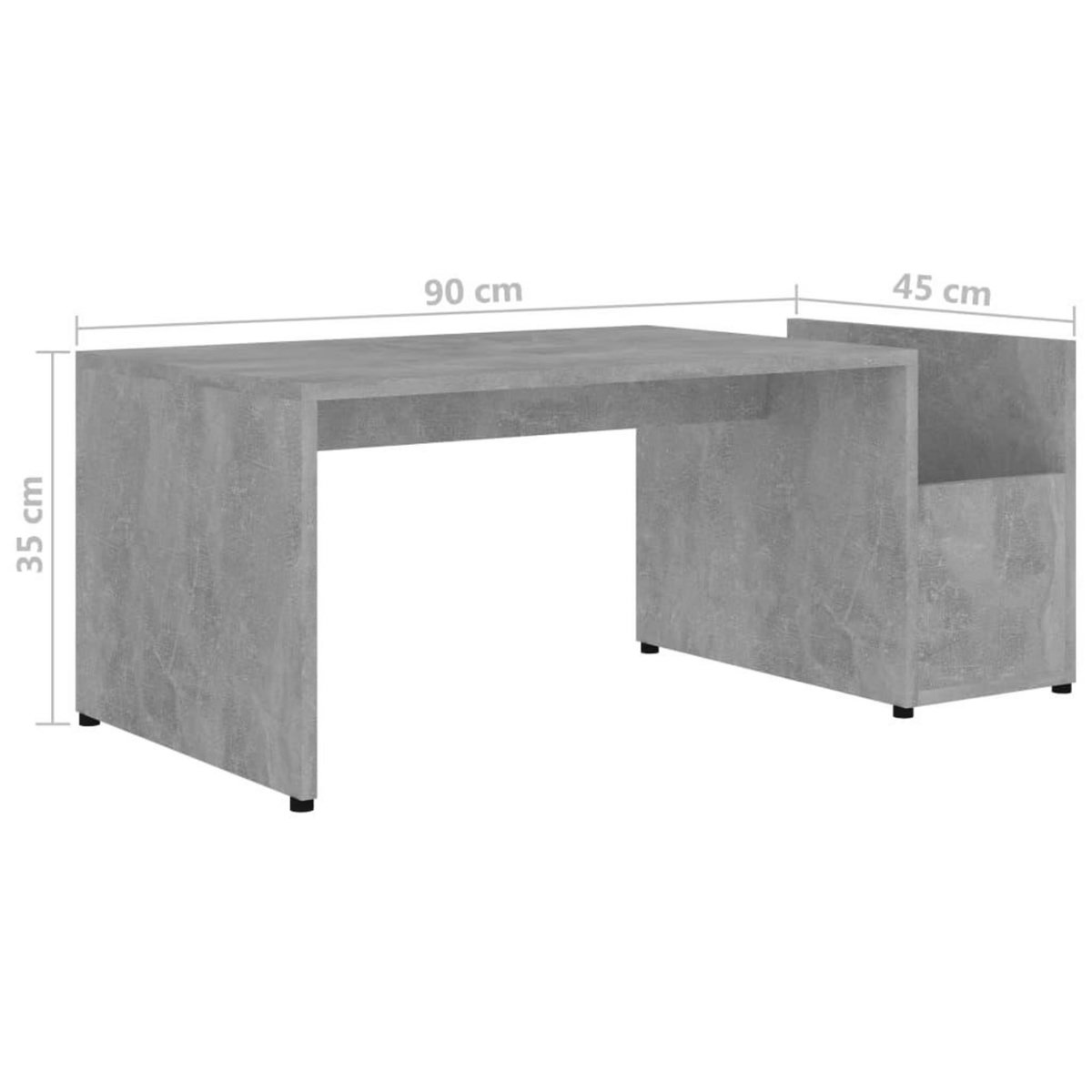 VIDAXL Table basse Gris beton 90x45x35 cm bois d'ingenierie