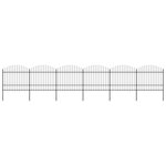 VIDAXL Cloture de jardin a dessus en lance Acier (1,5-1,75)x10,2m Noir