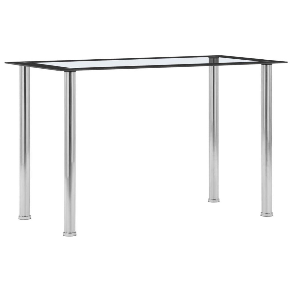 VIDAXL Table a manger Noir et transparent 120x60x75 cm Verre trempe