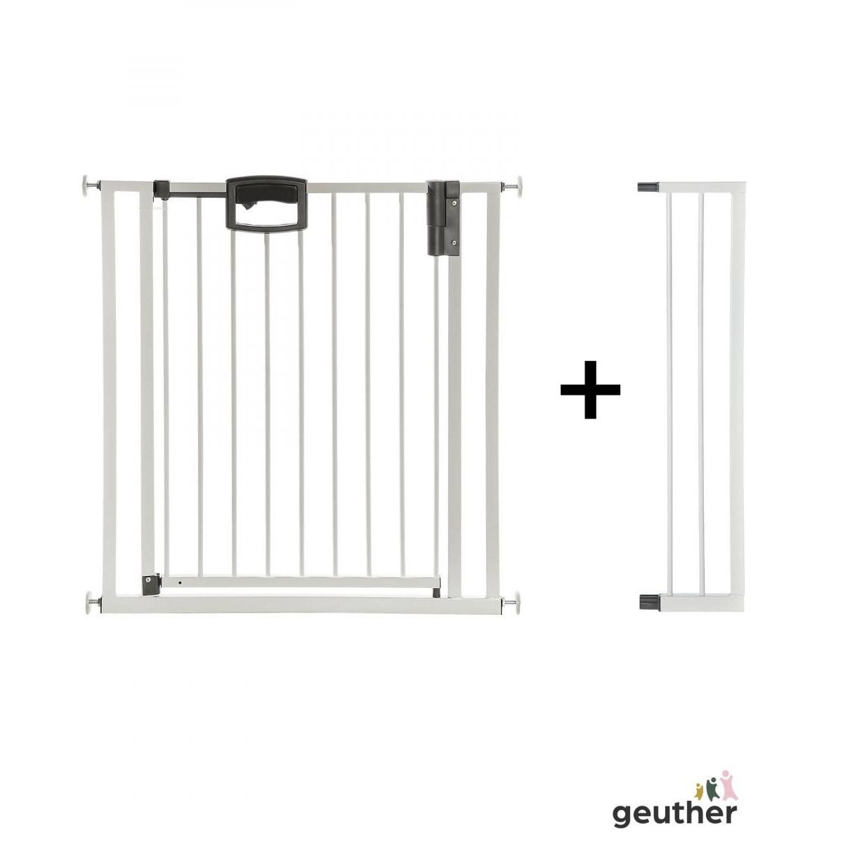 GEUTHER Barrière de porte à pression Easylock Plus en métal - Ajustable de 96,5 à 104,5 cm - Couleur blanche