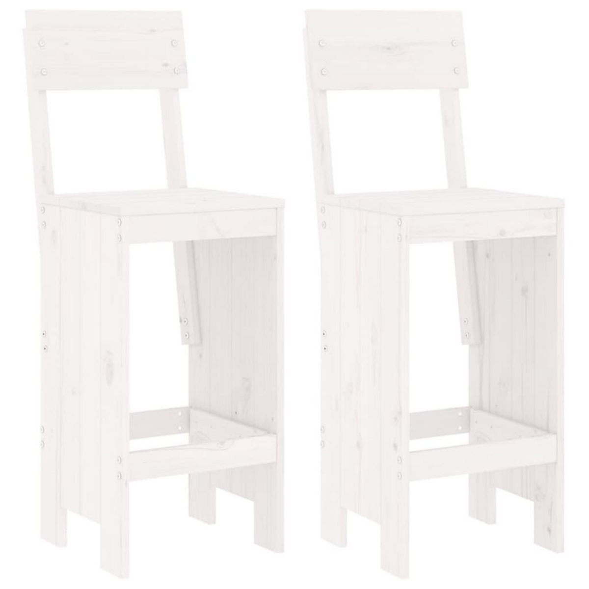 VIDAXL Tabourets de bar lot de 2 blanc 40x48,5x115,5cm bois massif pin