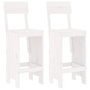 Voir la diapositive 2 : VIDAXL Tabourets de bar lot de 2 blanc 40x48,5x115,5cm bois massif pin