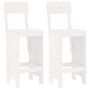 Voir la diapositive 2 : VIDAXL Tabourets de bar lot de 2 blanc 40x48,5x115,5cm bois massif pin