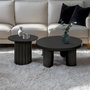 Voir la diapositive 3 : Paris Prix Lot de 2 Tables Basses Rondes  Ericka  80cm Noir
