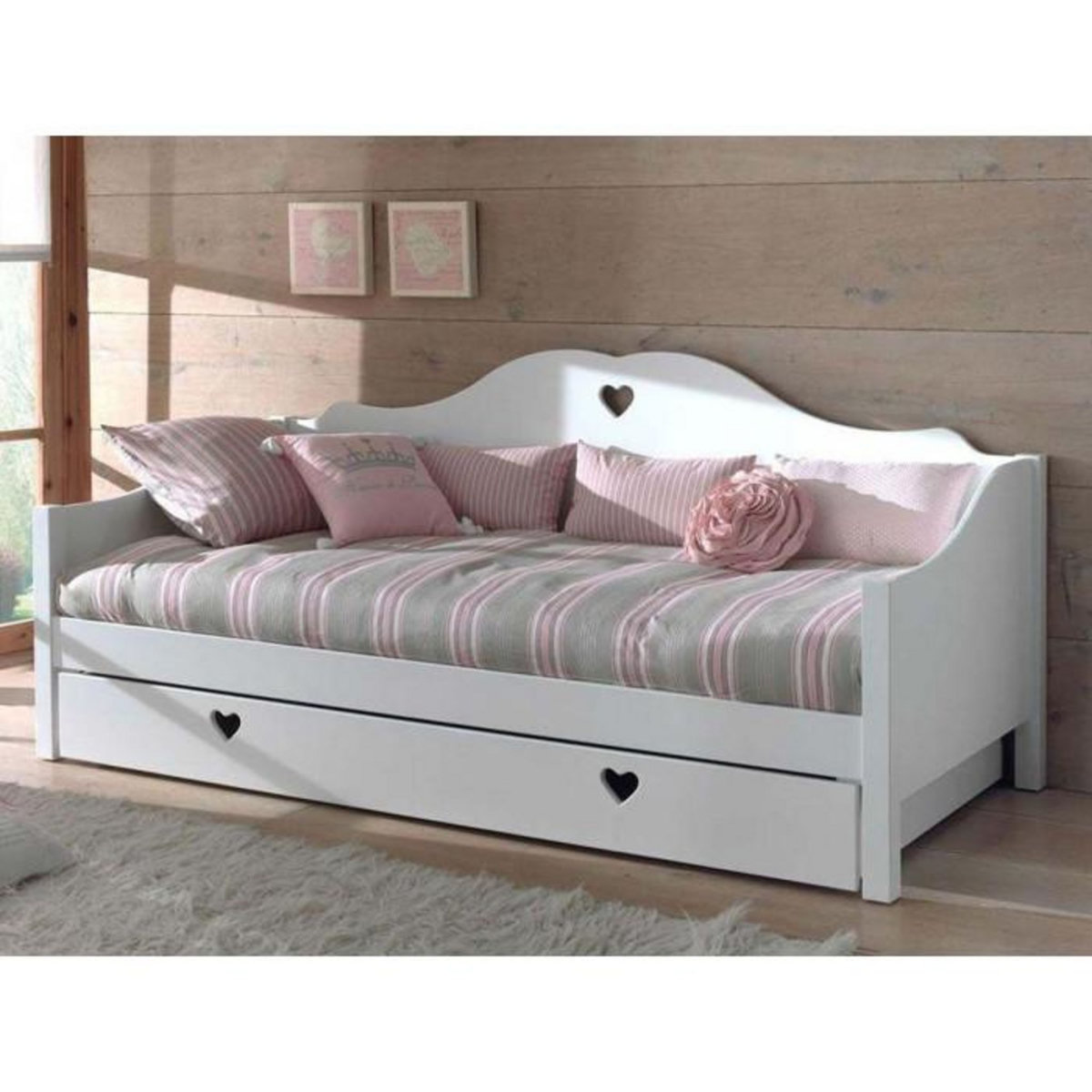 Paris Prix Lit Banquette Enfant à Tiroir  Amori  90x200cm Blanc