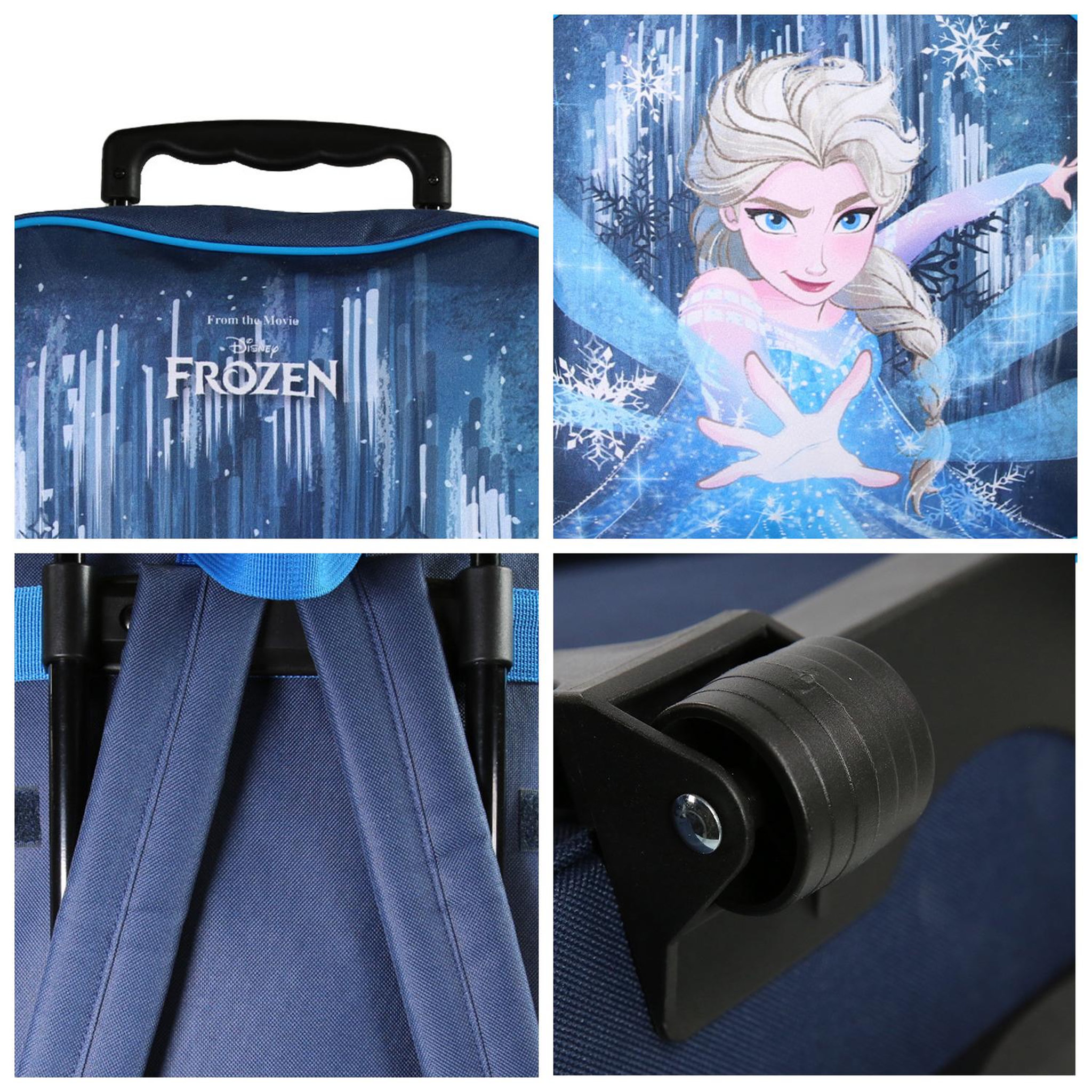 Voir la diapositive 5 : Bagtrotter Sac à dos à roulettes bleu La Reine des Neiges  1 compartiment - Bagtrotter