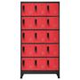 Voir la diapositive 2 : VIDAXL Armoire a casiers Anthracite et rouge 90x40x180 cm Acier