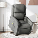 VIDAXL Fauteuil de massage inclinable Gris fonce Tissu