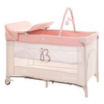 BEBELISSIMO BEBELISSIMO - Lit parapluie bébé - lit pliant - dès la naissance - Fais dodo  - table à langer et jouets - rose