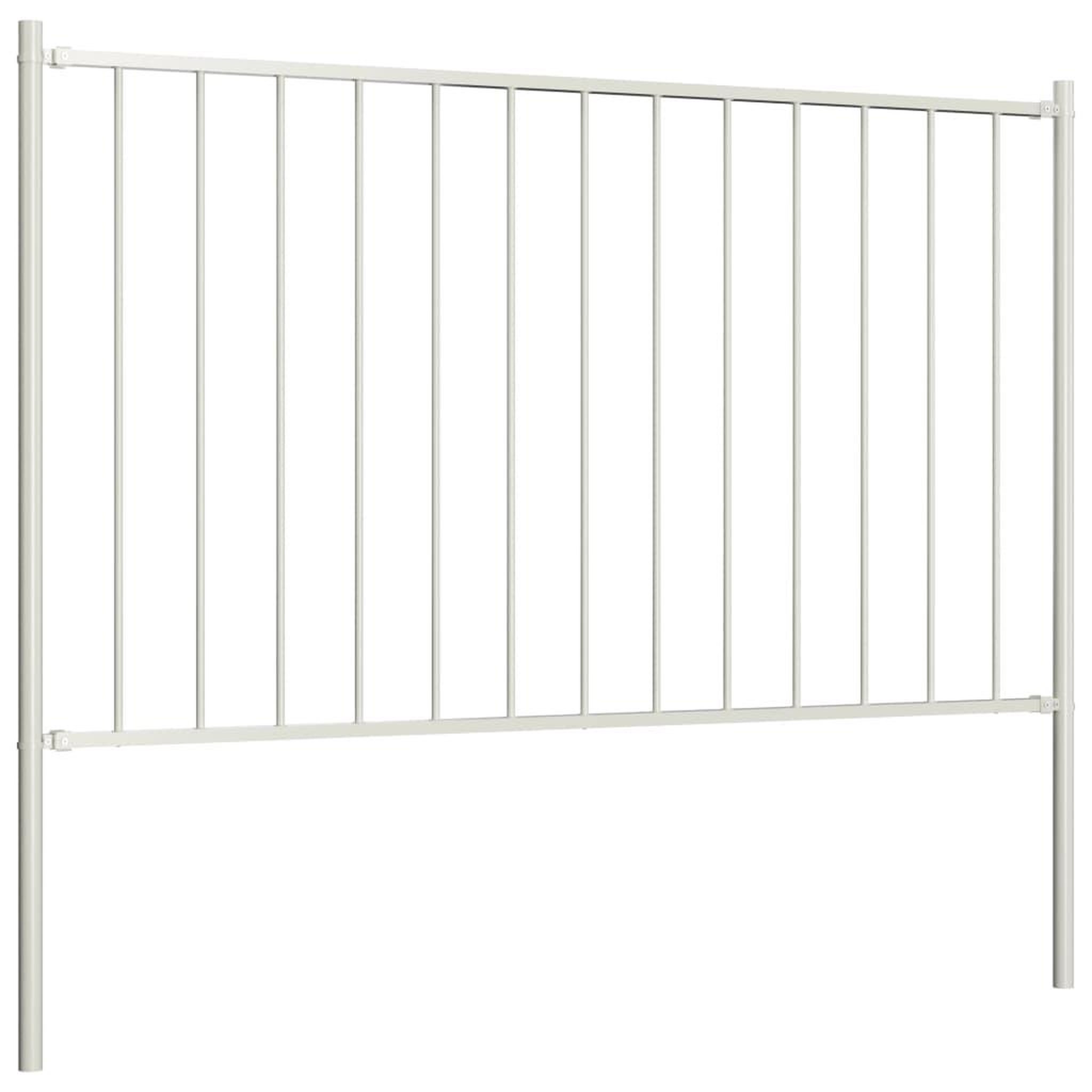 Voir la diapositive 2 : VIDAXL Panneau de cloture poteau Acier enduit poudre 1,7x1,25 m Blanc