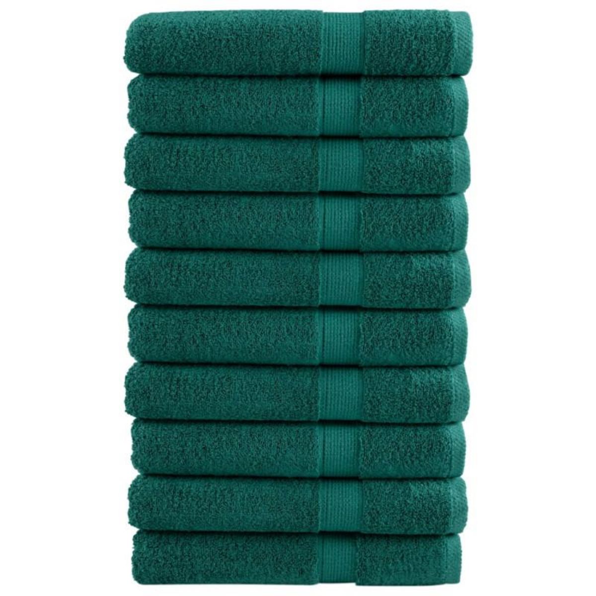 VIDAXL Serviettes de sauna de qualité supérieure SOLUND 10 pcs vert
