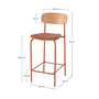 Voir la diapositive 4 : Rendez vous déco Lot de 2 chaises pour îlot central en tissu terracotta 65 cm-Alba