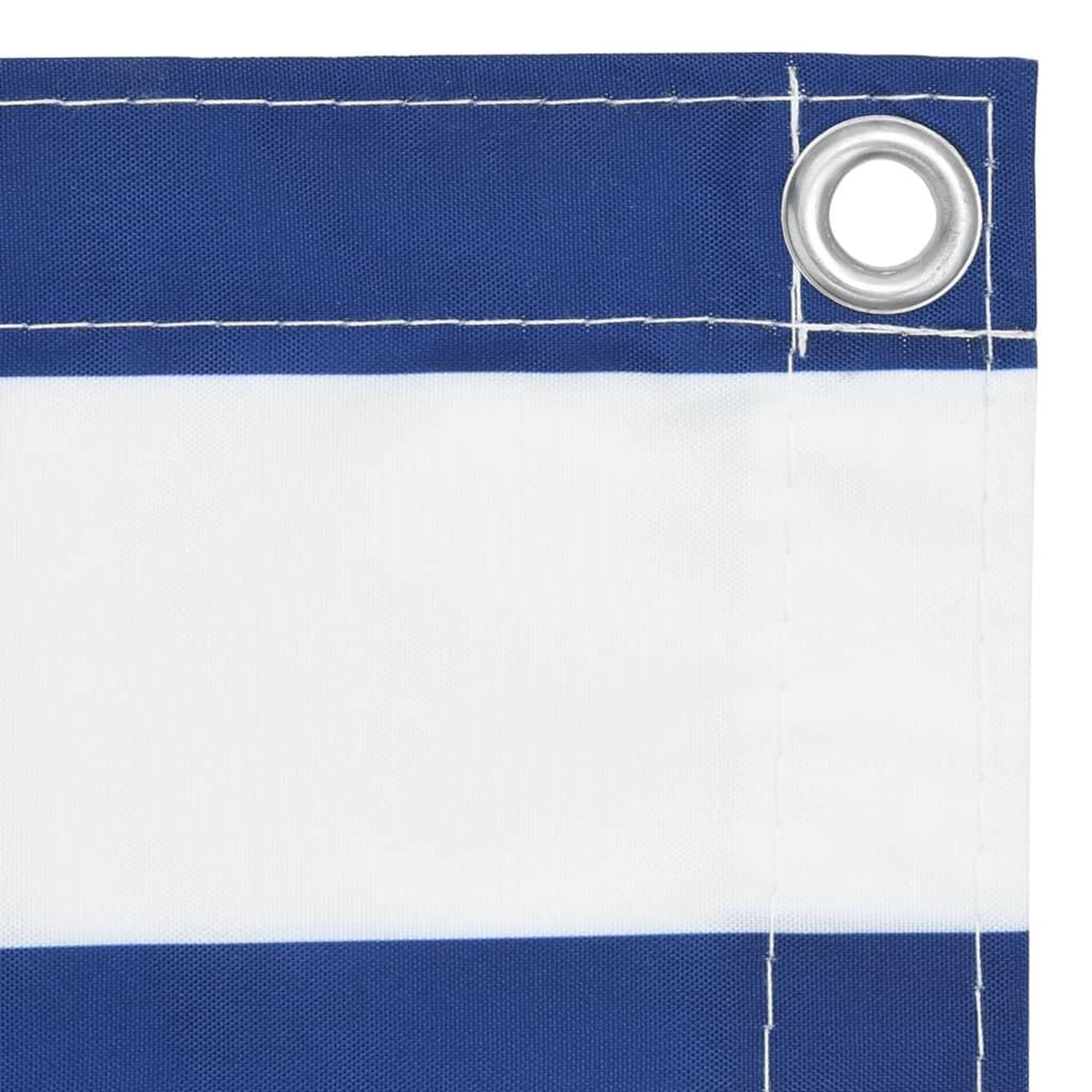 Voir la diapositive 3 : VIDAXL Ecran de balcon Blanc et bleu 75x500 cm Tissu Oxford