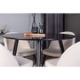 Voir la diapositive 6 : Paris Prix Ensemble Table à Manger & 4 Chaises  Plaza I & Velvet  100cm Noir & Crème