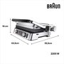 Voir la diapositive 4 : BRAUN Grille-viande CG9160 inox 2 zones de cuissson, plaques amovible, sonde, 37x23 cm