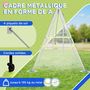 Voir la diapositive 4 : OUTSUNNY Balançoire 2 agrès portique avec balançoire et face à face dim. 2,55L x 1,6l x 1,8H m métal époxy PE gris vert