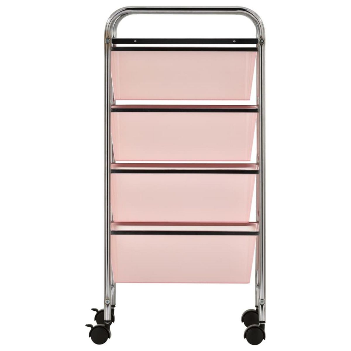 VIDAXL Chariot de rangement mobile a 4 tiroirs Rose Plastique