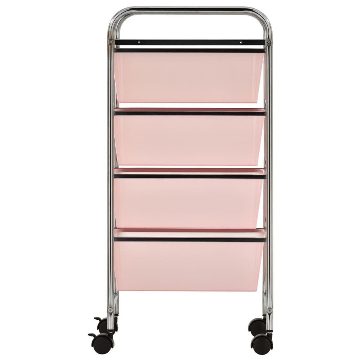 VIDAXL Chariot de rangement mobile a 4 tiroirs Rose Plastique