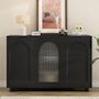 Voir la diapositive 2 : MERAX Buffet 3 porte(s) 0 tiroir(s) - 120 cm noir mdf