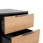 VS VENTA-STOCK Table de chevet Kalma 2 tiroirs couleur noir/chêne