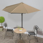 VIDAXL Parasol de balcon avec mat en aluminium Taupe 300x155 cm Demi