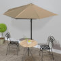 Voir la diapositive 1 : VIDAXL Parasol de balcon avec mat en aluminium Taupe 300x155 cm Demi
