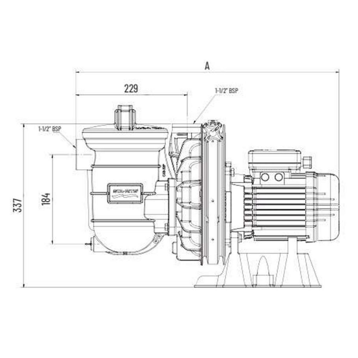 Sta rite Pompe à filtration 1.5 cv, 20m3/h mono - p-str-151e2