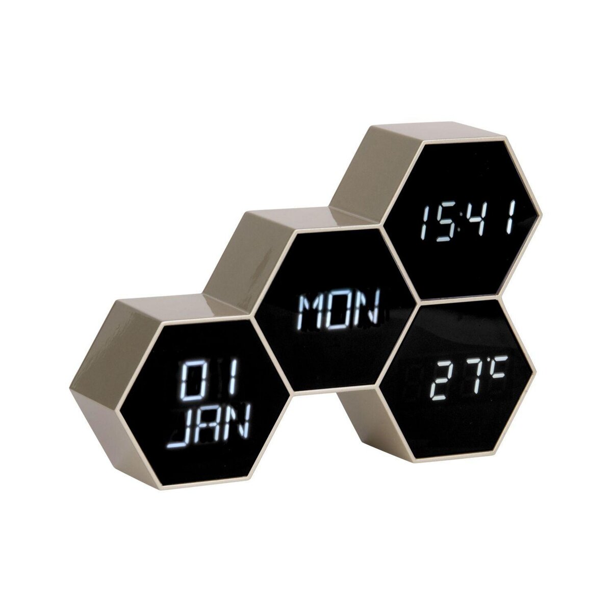 Karlsson Réveil Six 4 facettes hexagonale