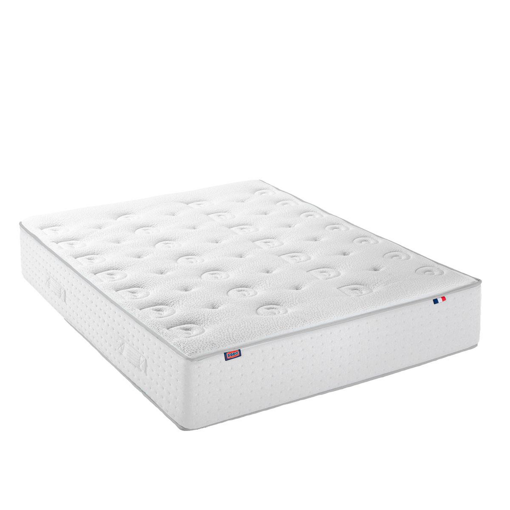 Voir la diapositive 3 : DODO Ensemble - Matelas mi-ferme + sommier + Tête de lit Blanc/Beige LE VERITABLE