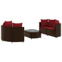Voir la diapositive 2 : VIDAXL Salon de jardin avec coussins 5 pcs marron resine tressee
