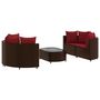 Voir la diapositive 2 : VIDAXL Salon de jardin avec coussins 5 pcs marron resine tressee