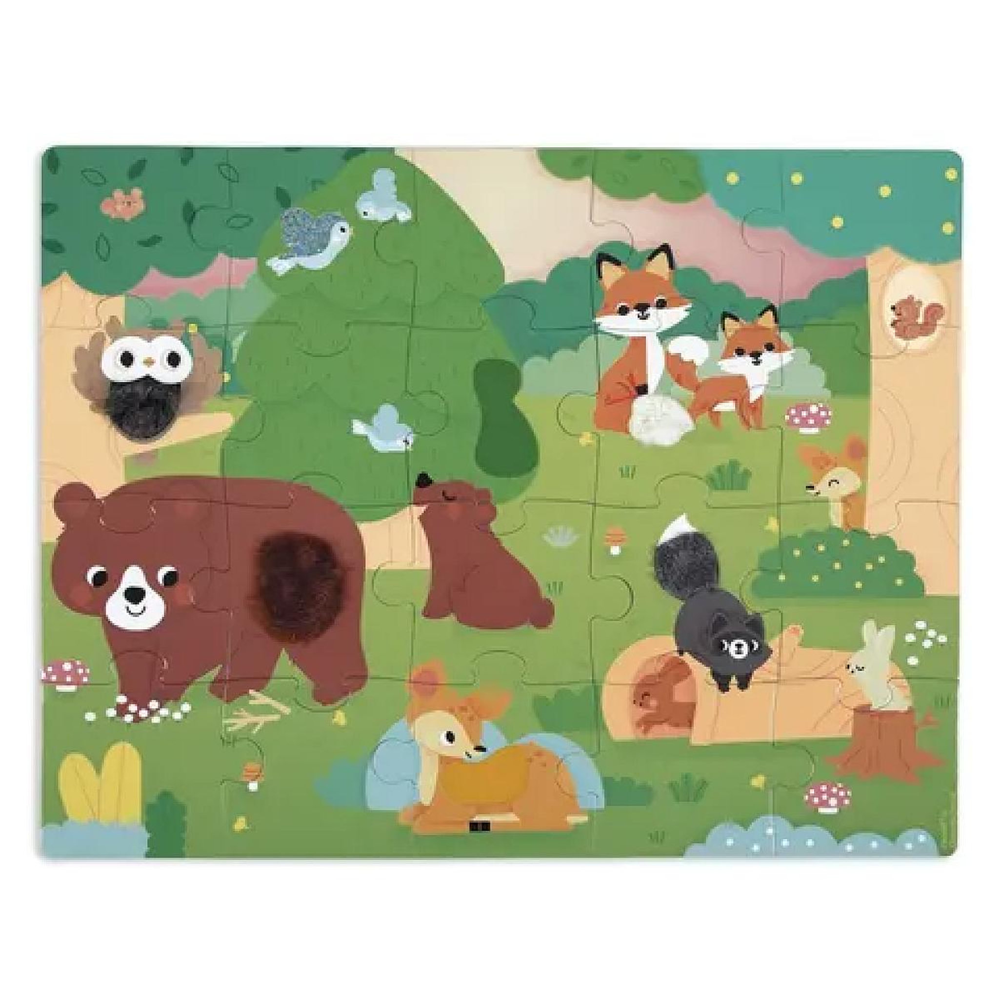 Voir la diapositive 3 : JANOD Puzzle Tactile 20 Pieces - Foret