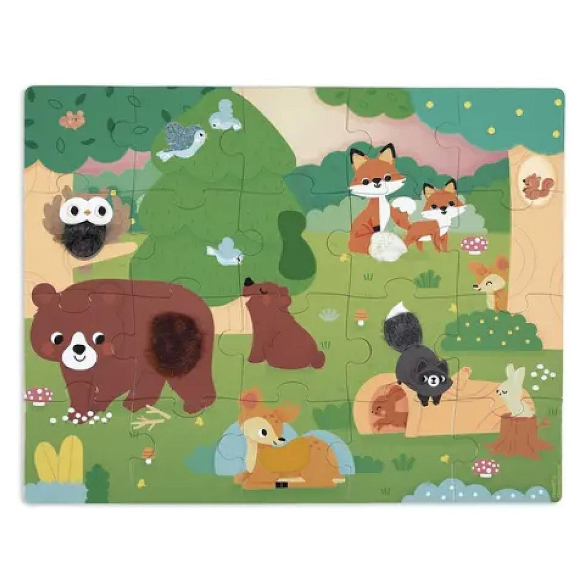 Juratoys-Janod Puzzle Tactile 20 Pieces - Foret