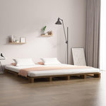 VIDAXL Lit de palette sans matelas marron miel 120x200 cm bois massif