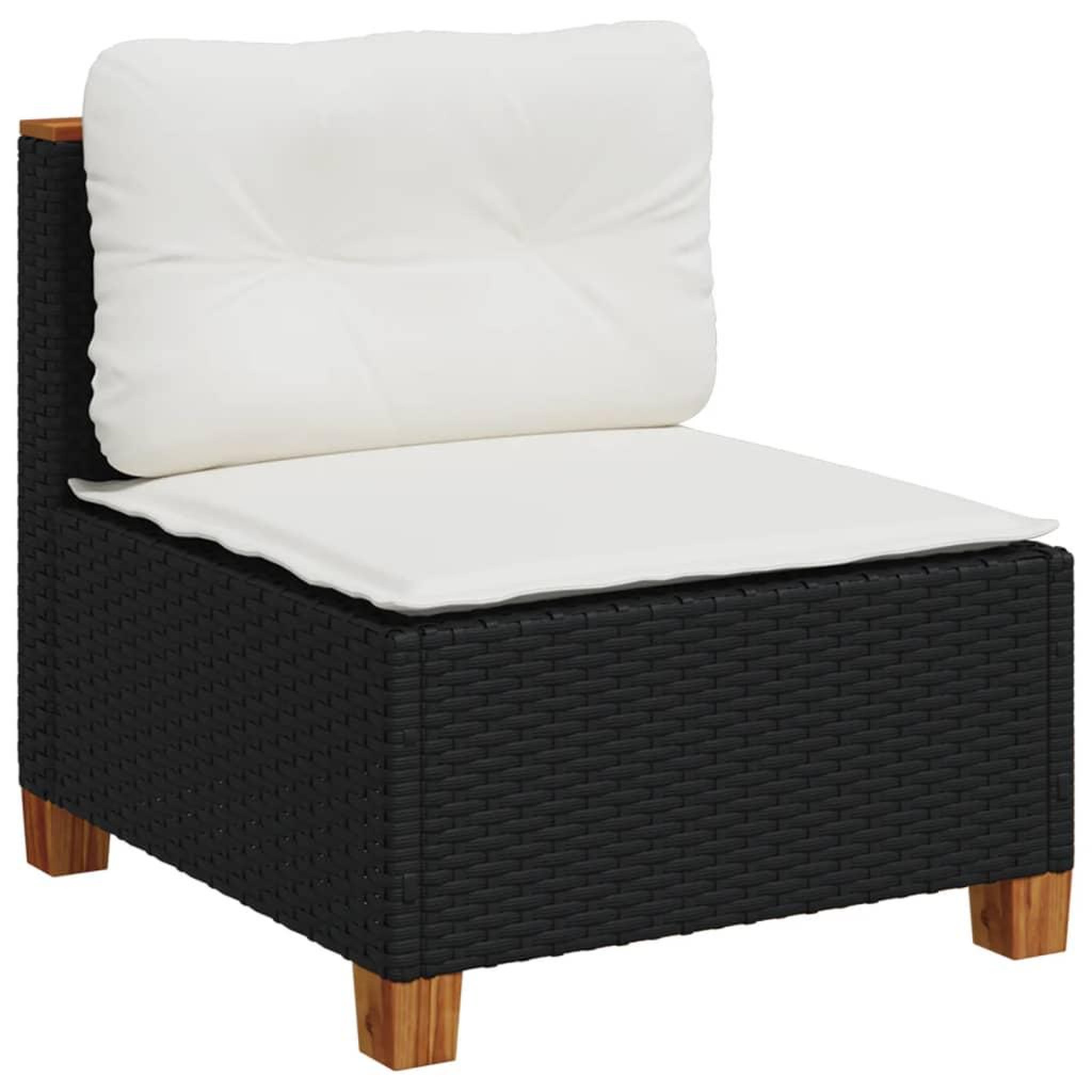Voir la diapositive 5 : VIDAXL Salon de jardin 7 pcs avec coussins noir resine tressee