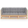 Voir la diapositive 2 : VIDAXL Canape 3 places de jardin avec coussins Bois de pin massif