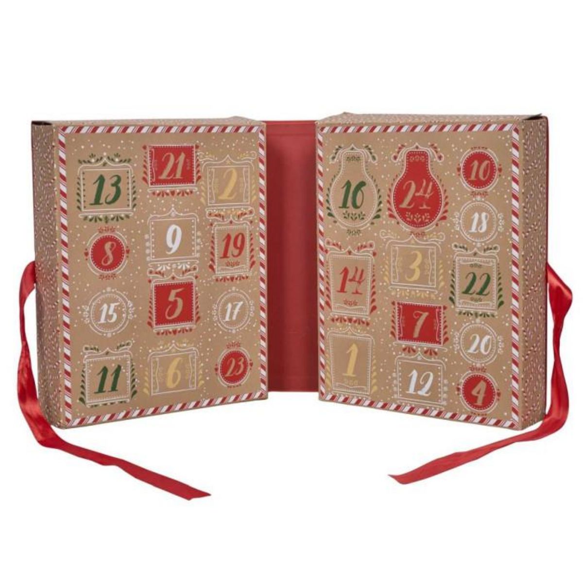 Paris Prix Calendrier de l'Avent Bougies & Surprises  Noël  31cm Rouge