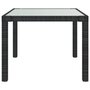 Voir la diapositive 3 : VIDAXL Table de jardin 90x90x75 cm Verre trempe et resine tressee Noir