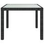 Voir la diapositive 3 : VIDAXL Table de jardin 90x90x75 cm Verre trempe et resine tressee Noir