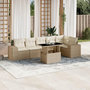 Voir la diapositive 1 : VIDAXL Salon de jardin avec coussins 7 pcs beige resine tressee